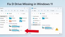 Fix D, E, F Drive Missing in Windows 11 / 10 / 8 / 7 | 6 Proven Methods! ✔️