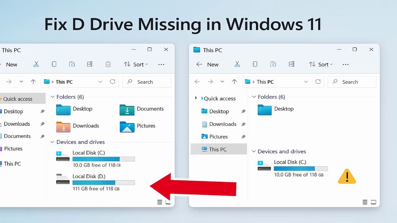 Fix D, E, F Drive Missing in Windows 11 / 10 / 8 / 7 | 6 Proven Methods ...