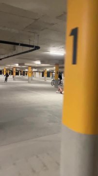 Shopping Cart Ride Ends in Crash Against Parking Lot Pillar