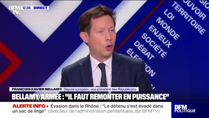 Budget de la défense: "Nous soutiendrons tout ce qui permettra de donner à nos forces armées les moyens de leurs missions", assure François-Xavier Bellamy (LR)