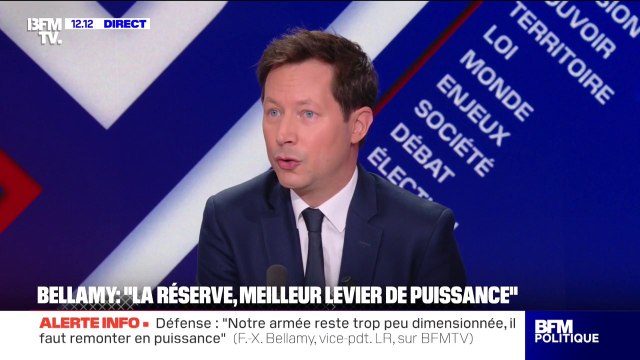 François-Xavier Bellamy (vice-président LR) estime que la réserve est le meilleur levier pour une montée en puissance de nos armées