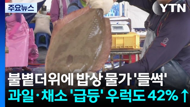불볕더위에 밥상 물가 '들썩'...과일·채소 '급등' 우럭도 42%↑ / YTN