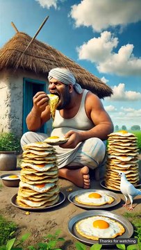 Hungry farmer eats all his chickens eggs to make an omelette 😭 #ai #pigeon #hen #sandwich