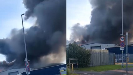 Morecambe: Smoke pours from large fire