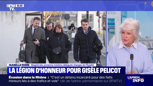 Légion d'honneur pour Gisèle Pelicot: pour Isabelle Rome, ancienne ministre déléguée chargée de l'Égalité, c'est la reconnaissance d'un courage exceptionnel