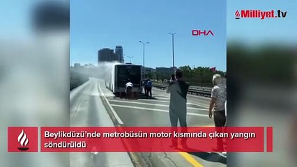 Beylikdüzü’nde metrobüste korkutan yangın
