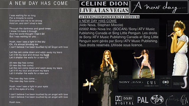 CELINE DION — A NEW DAY HAS COME — (audio) | CELINE DION – LIVE À LAS VEGAS - A New Day... · Created by DRAGONE
