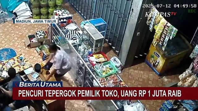 CCTV Rekam Aksi Pencurian Toko Kelontong di Madiun, Pelaku Gasak Uang Rp1 Juta | BERUT