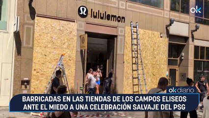 Barricadas en las tiendas de los Campos Eliseos ante el miedo a una celebración salvaje del PSG