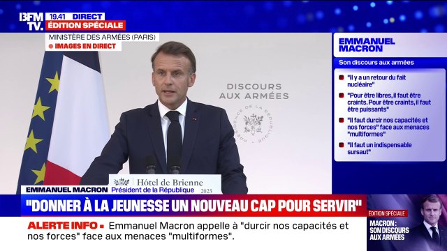 Discours aux Armées: À l'heure des prédateurs, nul ne peut rester immobile , déclare Emmanuel Macron