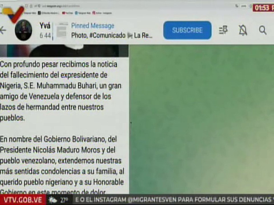 Venezuela expresa sus condolencias por el fallecimiento del líder nigeriano Muhammadu Buhari