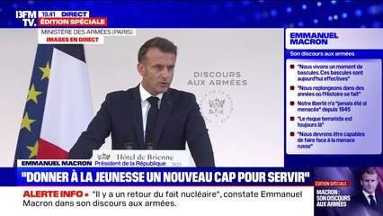 Discours aux Armées: "Nous allons doubler le budget [des armées] d'ici 2027", indique Emmanuel Macron