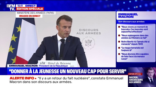 Discours aux Armées: Nous allons doubler le budget [des armées] d'ici 2027 , indique Emmanuel Macron