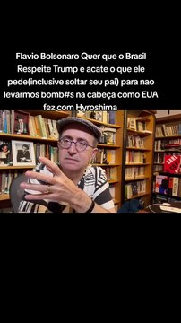 Reinaldo Azevedo da Band News comenta sobre a fala criminosa de Flávio Bolsonaro que diz que se o Governo não fizer o que Trump quer que nosso País será Bombardeado