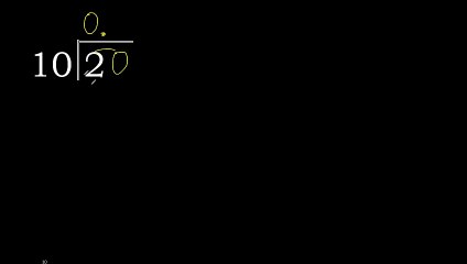 Divide 2 by 10 , remainder and quotient Process