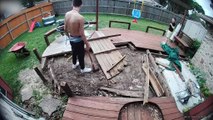 Brothers Working on Deck Accidentally Hit Glass with Axe