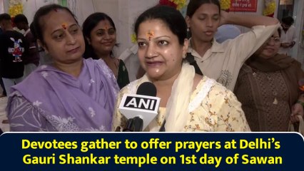 Devotees gather to offer prayers at Delhi’s Gauri Shankar temple on 1st day of Sawan