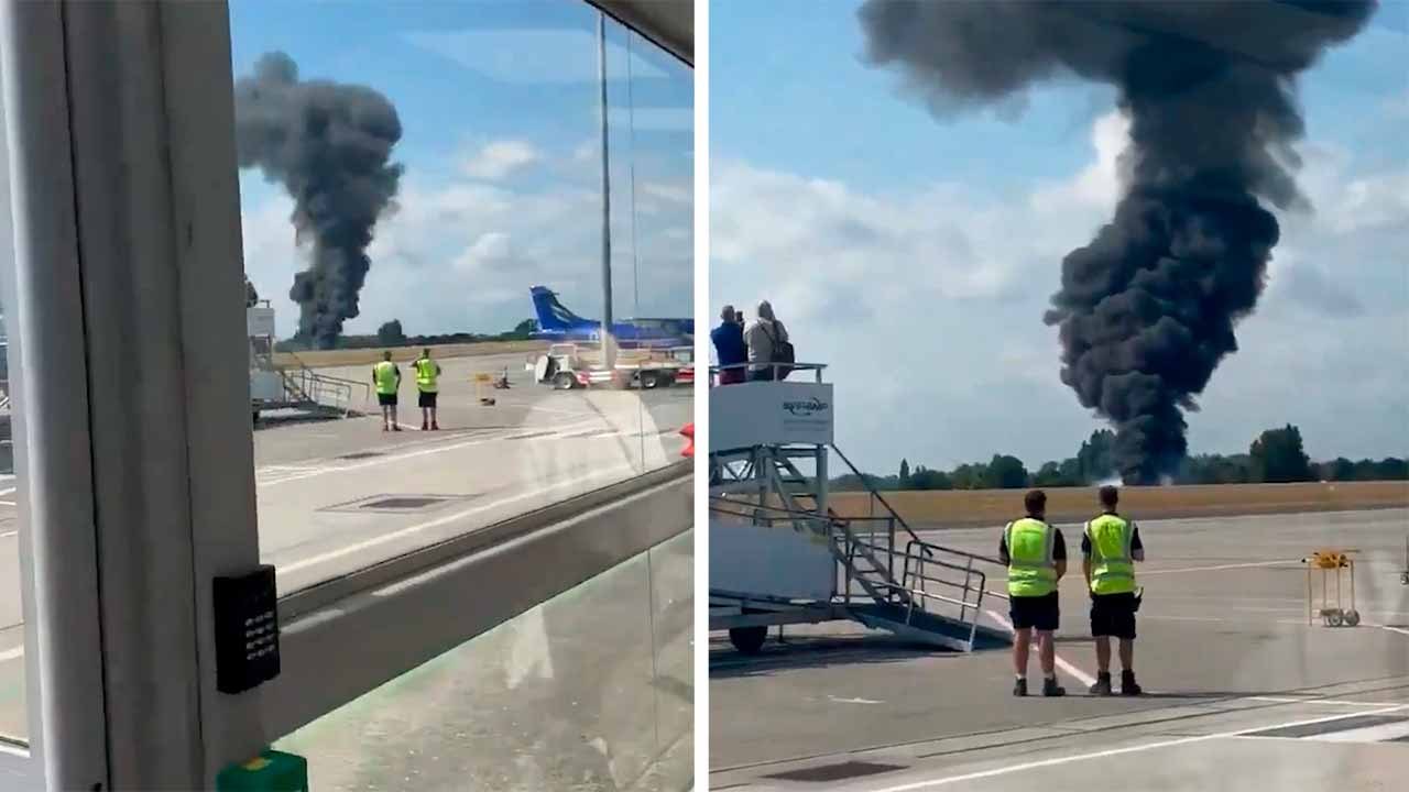 Dramatisches Video: Ambulanzflugzeug explodiert nach dem Start in Southend, England