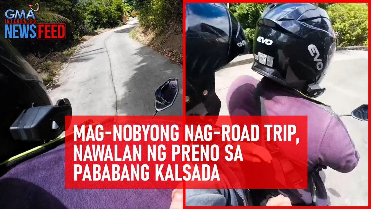 Mag-nobyong nag-road trip, nawalan ng preno sa pababang kalsada | GMA Integrated Newsfeed