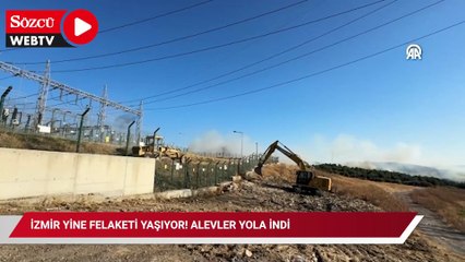 İzmir yine felaketi yaşıyor! Alevler yola indi