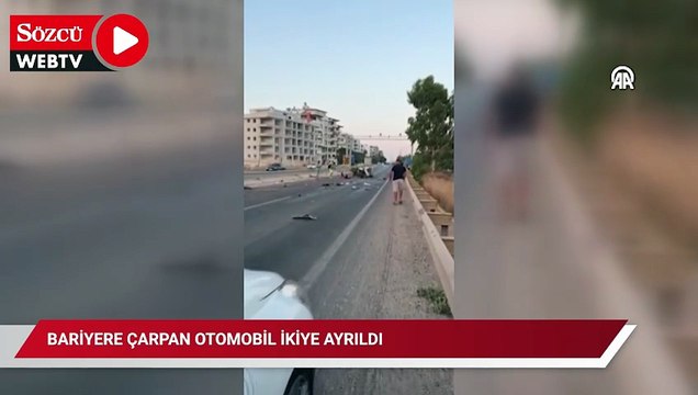 Bariyere çarpan otomobil ikiye ayrıldı: 1 kişi öldü, 1 kişi yaralandı