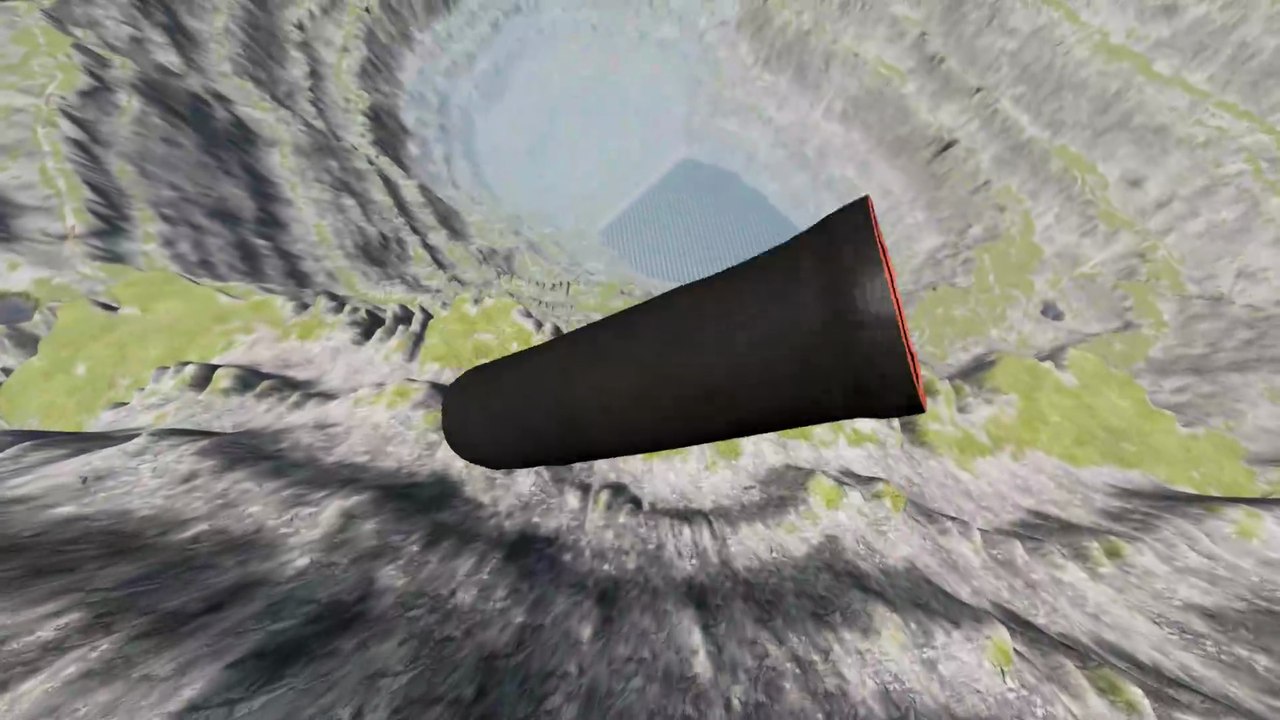 رمي الانبوب من قمة الجبل 😳