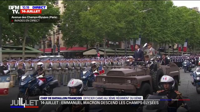 Défilé du 14-Juillet: Emmanuel Macron descend les Champs-Élysées à bord du Command Car