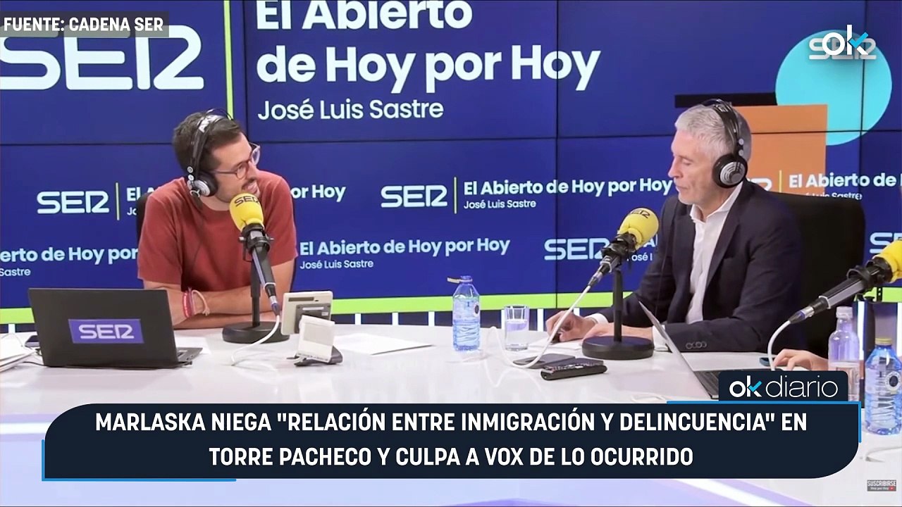 Marlaska niega "relación entre inmigración y delincuencia" en Torre Pacheco y culpa a Vox de lo ocurrido