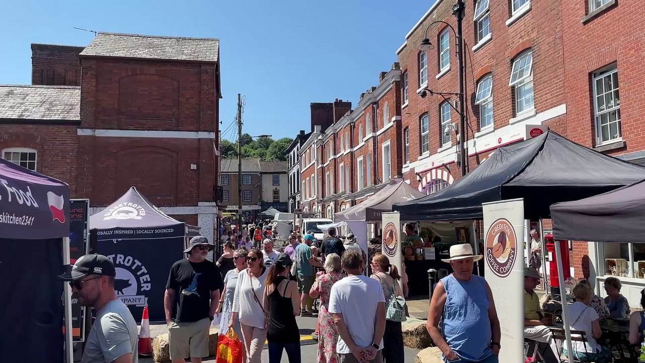 Guests perusing takeaway food stalls (Will Goddard, Crediton Courier)