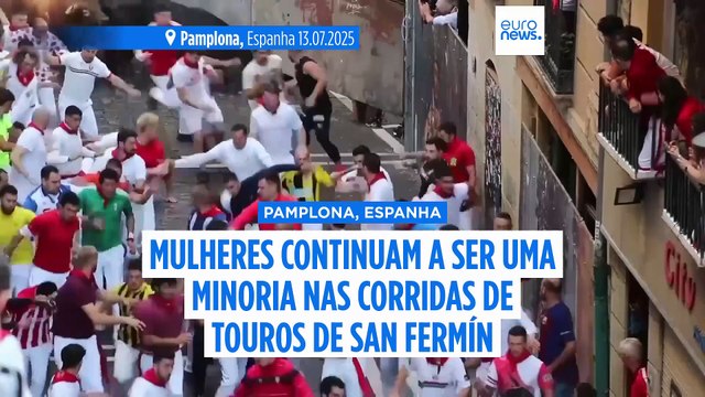 Mulheres que correm com os touros nas festas de San Fermín, em Pamplona, continuam a ser uma minoria