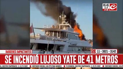 Se incendió lujoso yate de 41 metros de longitud: hay varios heridos