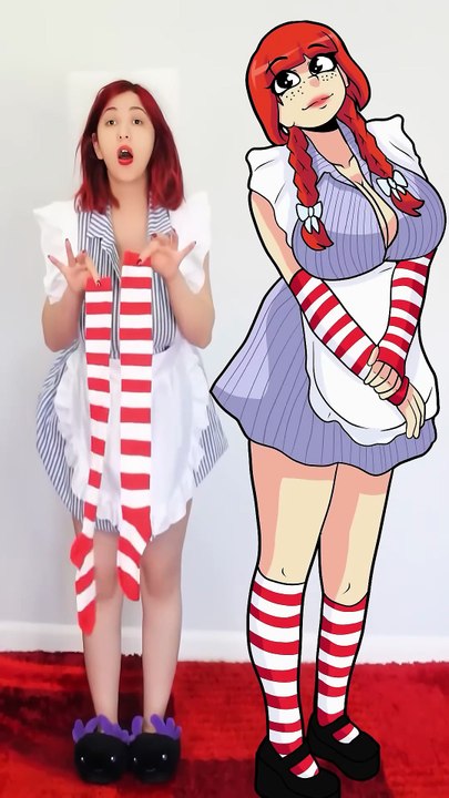 WENDY’S 2D VS 3D 🍔 #COSPLAY (1)