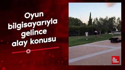 Sporting'de Algarve'deki kampa kallavi oyun bilgisayarıyla gelince takım arkadaşlarının alay konusu oldu