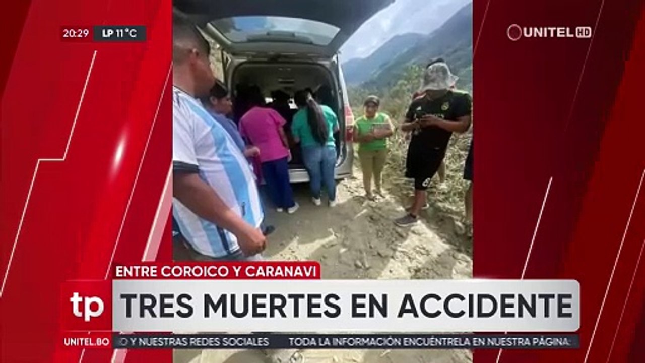 Tres fallecidos y un niño herido luego de que un vehículo se embarrancara en Caranavi