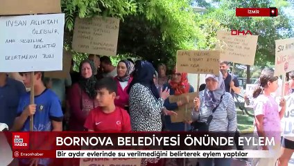 İzmir'de Yakaköy mahalle sakinlerinden 'su' eylemi