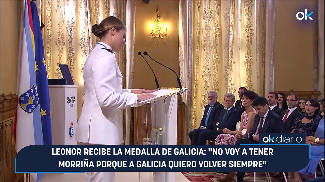 Leonor recibe la Medalla de Galicia: “No voy a tener morriña porque a Galicia quiero volver siempre”