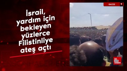 İsrail, yardım için bekleyen yüzlerce Filistinliye ateş açtı