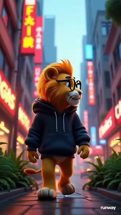 The smart lion vs hacker fox animated story #ai #animation #3d #aistory