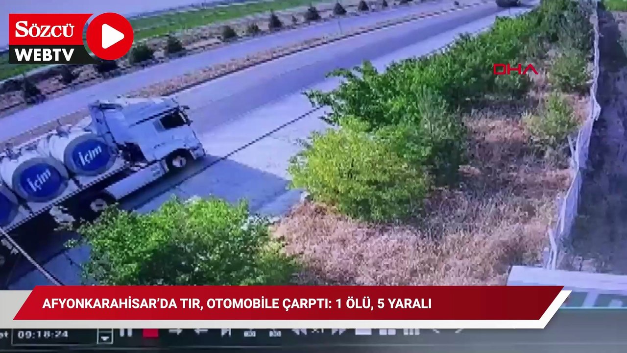 Afyonkarahisar’da TIR, otomobile çarptı: 1 ölü, 5 yaralı