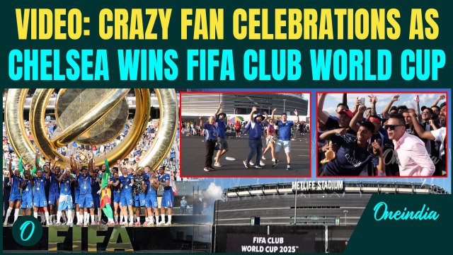 AFP Group - Fans react outside of stadium after Chelsea's FIFA Club World Cup victory