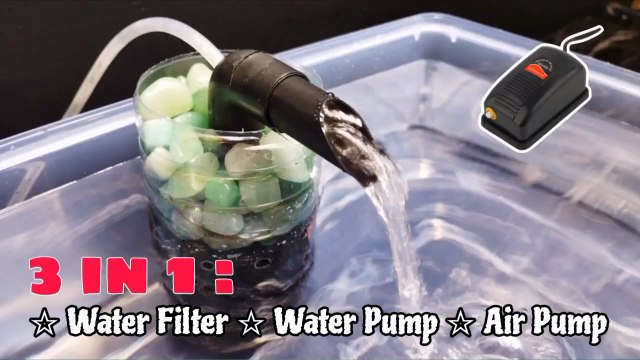 How to make a filter for fish tank from bottle at home | Aerator airlift filter DIY