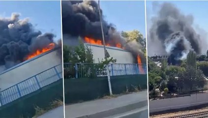 Pendik'te İSKİ'ye ait tesiste yangın