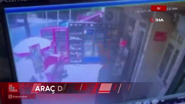 İstanbul'da kontrolden çıkan otomobil bakkal dükkanına daldı