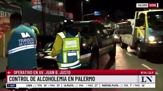 Un control de alcoholemia en Palermo terminó en una brutal pelea entre tres hombres