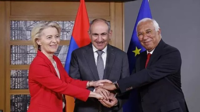 Ermenistan Başbakanı Paşinyan, Antonio Costa ve Ursula von der Leyen ile bir araya geldi