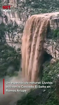 Las intensas lluvias registradas en la región permitieron que la Cascada El Salto, ubicada en Ramos Arizpe, se activara y ofreciera un impresionante paisaje natural.