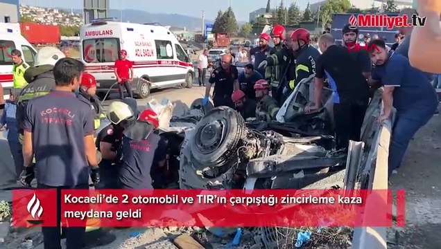 Kocaeli'de korkunç kaza! 3 araç birbirine girdi! 5 ölü, 1 yaralı