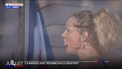 Défilé du 14-Juillet à Marseille: la cantatrice Barbara Bourdarel chante la Marseillaise