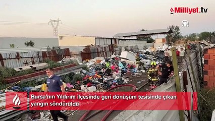 Geri dönüşüm tesisinde çıkan yangın söndürüldü