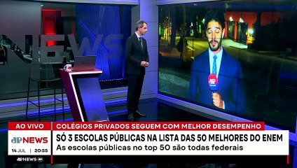 Apenas três escolas públicas na lista das 50 melhores do ENEM